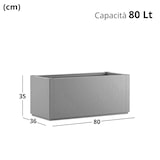 thumbnail of Jardinera rectangular Ethica cm.80 grafito