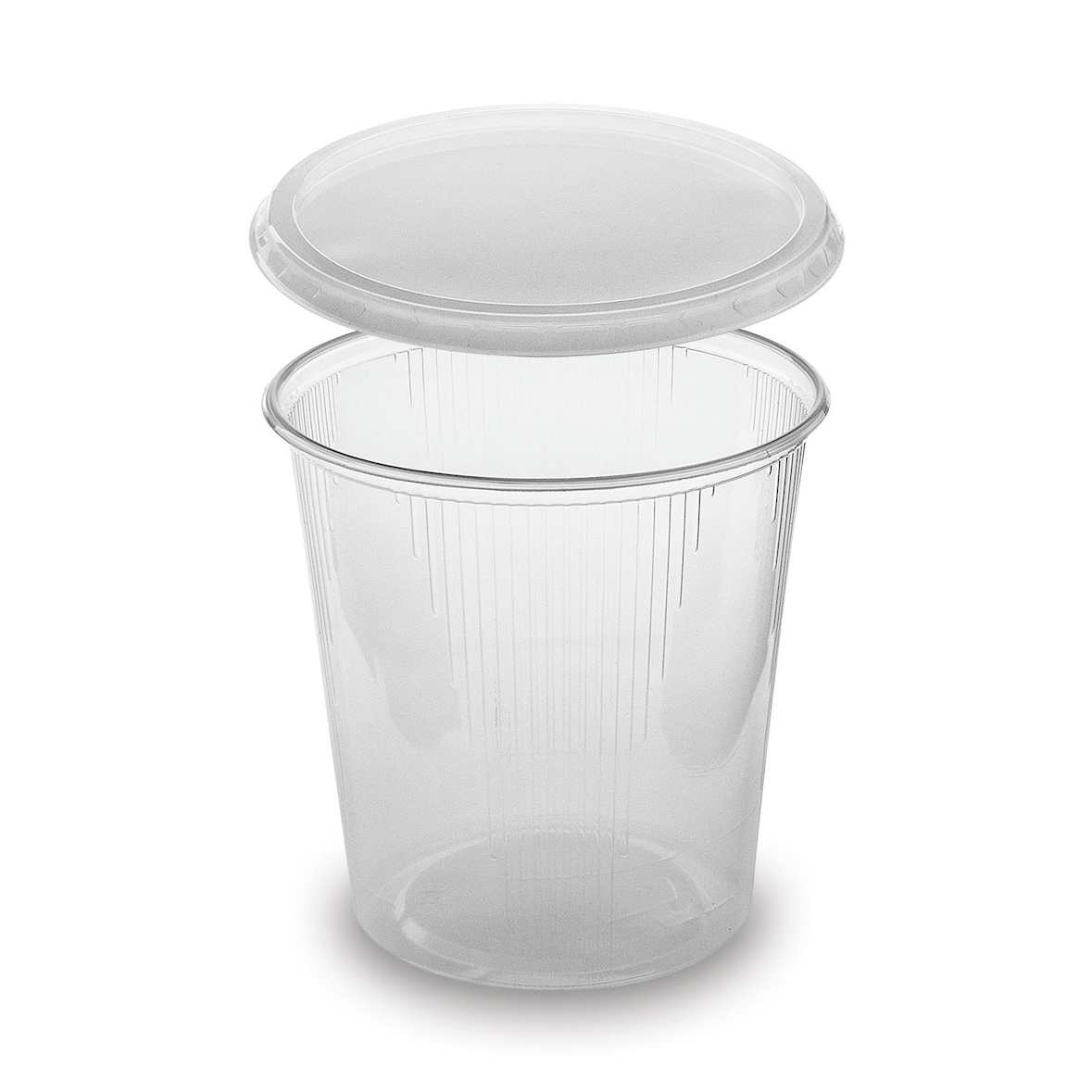 250x Rundbecher klar 500 ml mit Deckel PP tiefkühl- microwellengeeignet