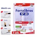 thumbnail of Conjunto de 5 capas para livros com aba ajustável 28x53 cm