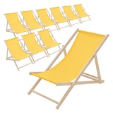 thumbnail of ECD Germany 10er Set Liegestuhl klappbar Gelb Holz, verstellbar 3 Positionen bis 120 kg, Sonnenliege Gartenliege Strandstuhl