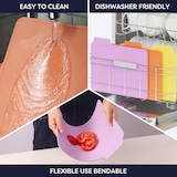 thumbnail of CIARRA Schneidebrett Set 3-teilig TPU, mit Saftrille Mehrfarbig BPA-frei Biegsam Leicht Küchenschneidebrett VMSET3