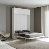 thumbnail of 140 Kentaro White Ash Bett mit aufklappbarer Schrankwand Klappbett