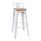 thumbnail of Bolero bistrokrukken met rugleuning en zitkussen van hout, wit, (4 stuks)
