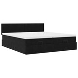 thumbnail of vidaXL Ottoman-Bett mit Matratzen & LEDs Schwarz 200x200 cm Samt