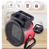 thumbnail of Camry CR7743 Aquecedor Ventilador Portátil Cerâmico, 2 níveis de potência, Termóstato Automático, Vermelho preto, 2400W