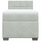 thumbnail of vidaXL Boxspringbett mit Matratze Hellgrau 90x190 cm Samt