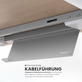 thumbnail of bümö manuell höhenverstellbarer Schreibtisch 200x100 in Nussbaum, Gestell in silber - PC Tisch höhenverstellbar & groß, höhenverstellbarer Tisch
