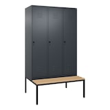 thumbnail of C+P Spind Classic PLUS, Buche untergebaute Sitzbank 3 Abteile, HxBxT 212x120x82cm, Sicherheitsdrehriegel, Anthrazit von PROREGAL