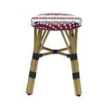 thumbnail of METRO PROFESSIONAL Taburete de bistro, apilable, aluminio/ratán PE,  Ø 45 x 47 cm, rojo