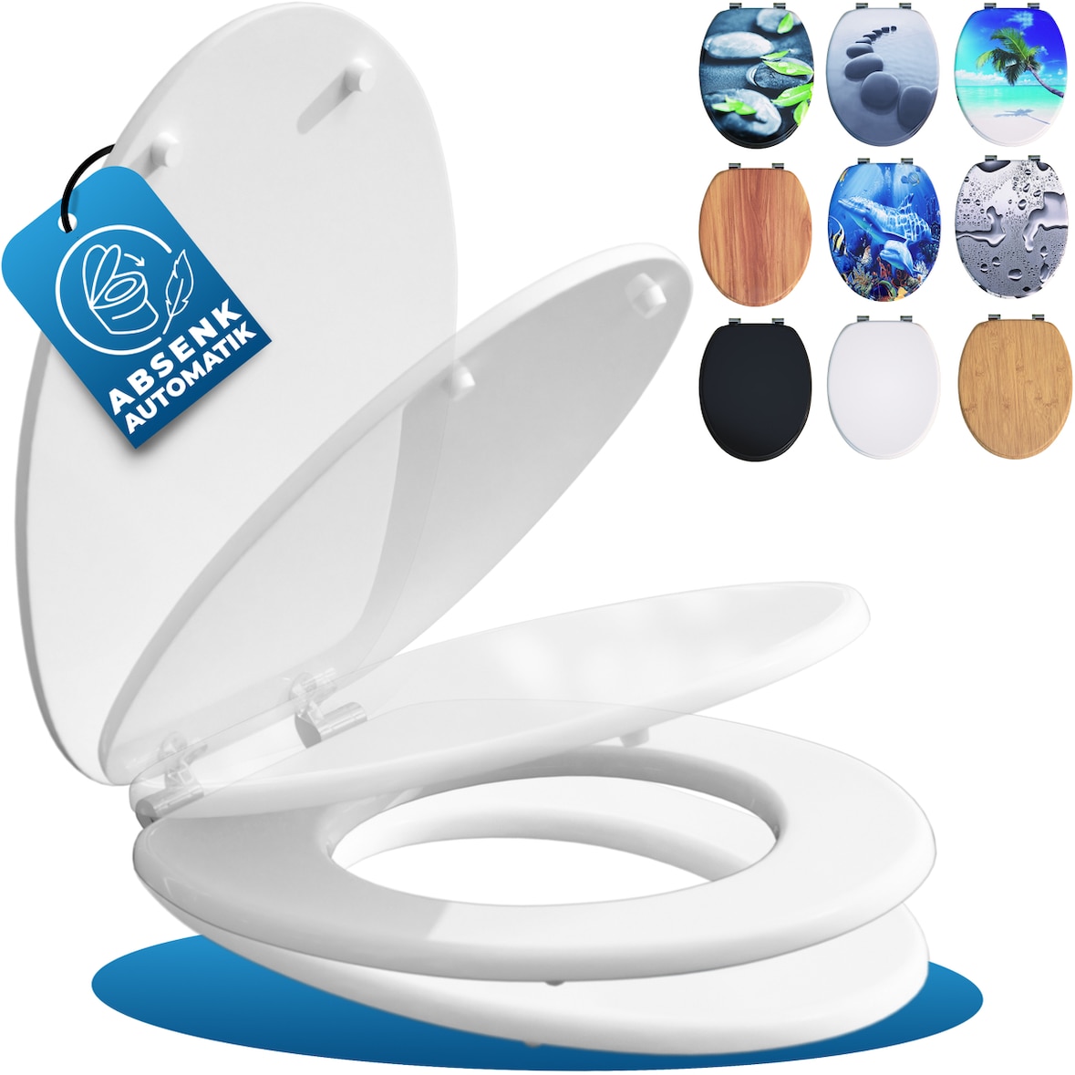 Casaria Toilettendeckel mit Absenkautomatik - Weiß