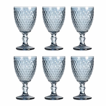 Solycarpa Juego 6 Copas Color Azul Transparente Personalizado para Fiesta, Boda o Bautizo Original y Resistente