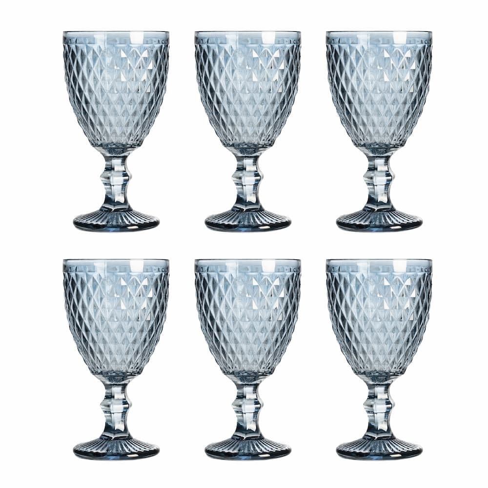 Solycarpa Juego 6 Copas Color Azul Transparente Personalizado para Fiesta, Boda o Bautizo Original y Resistente