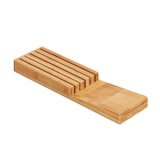 thumbnail of Relaxdays Messerorganizer Bambus, Messeraufbewahrung für 5 Messer, Messereinsatz für Schublade, 3,5 x 11 x 39 cm, natur