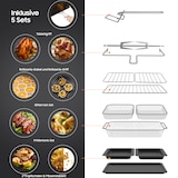 thumbnail of Heißluftfritteuse 23 Liter, XXL Airfryer mit Doppeltür und Sichtfenster, 15 Programme, LED-Touch, 12 Zubehörteile