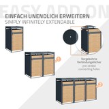 thumbnail of ML-Design Mülltonnenbox 1er mit Pflanzdach, 240L, 68x80x124 cm, Holzoptik, Stahl, wetterfest, Abschließbare Mülltonnenverkleidung für 1 Tonne mit Tür,