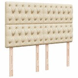 thumbnail of vidaXL Boxspringbett mit Matratze Creme 160x200 cm Stoff
