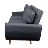 thumbnail of 3er-Sofa HWC-J19, Couch Klappsofa Lounge-Sofa, Schlaffunktion 203cm ~ Stoff/Textil anthrazit