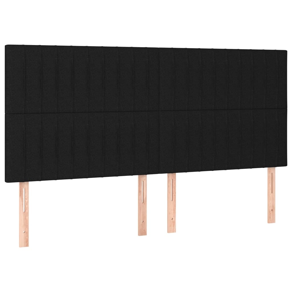 vidaXL Kopfteil Schwarz 160 x 5 x 118/128 cm Stoff