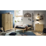 thumbnail of Möbilia Kleiderschrank | 3 Türen | Kleiderstange und Einlegeböden | Kiefer-Holz massiv | B 120 x T 52 x H 178 cm | natur | 19020012 | Serie SCHRANK