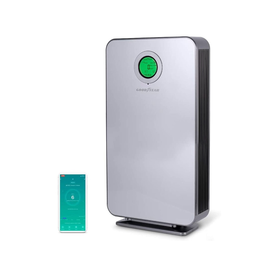 Purificador de aire de 40 W Filtro HEPA Elimina el 99,9% de las bacterias hasta 152 m² Lámpara UV GOODYEAR