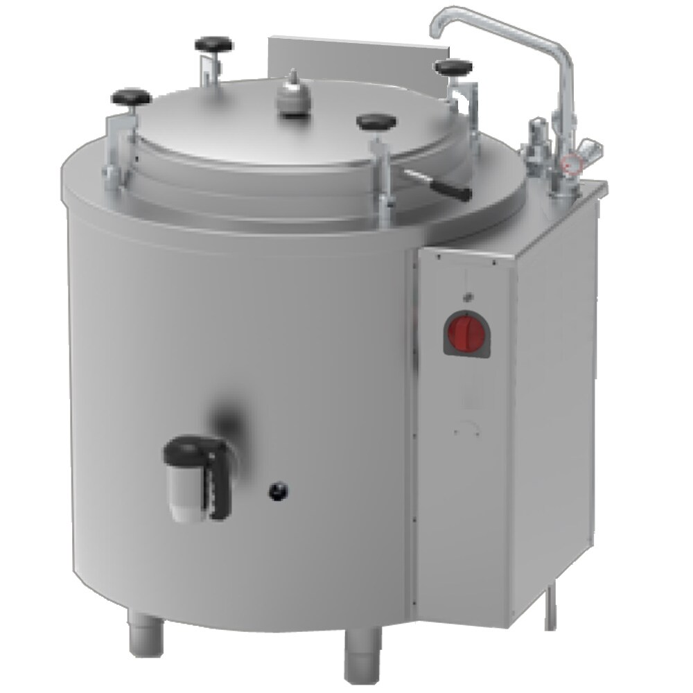 EURAST - Marmita cilíndrica a gas 500 litros calor autoclave - 1420x1300x1050 mm - 55 Kw - 186A4500