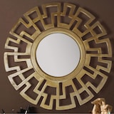 thumbnail of Wandspiegel Art déco 60 cm Metall Design Hängespiegel Gold, Aluminium Dekospiegel Rund mit Rahmen, Spiegel Wand Groß, Flurspiegel Garderobenspiegel