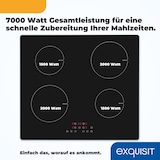 thumbnail of Exquisit Kochfeld EKI 601-2.3 | Induktion | Touch Control | 4 Kochstellen | Rahmenlos | 7000 W