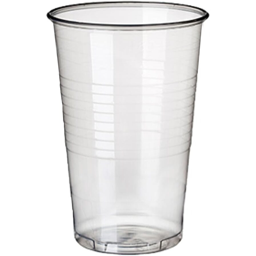 PP Plastikbecher 0,2l Trinkbecher transparent mit Eichstrich, Wasserbecher einweg