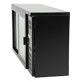 thumbnail of Expositor de bebidas de balcão, 2 portas deslizantes, chapa/alumínio/vidro, 87x146.2x146.2x51.3cm, 320W, refrigeração por ar, 350L, preto, Polar CS102