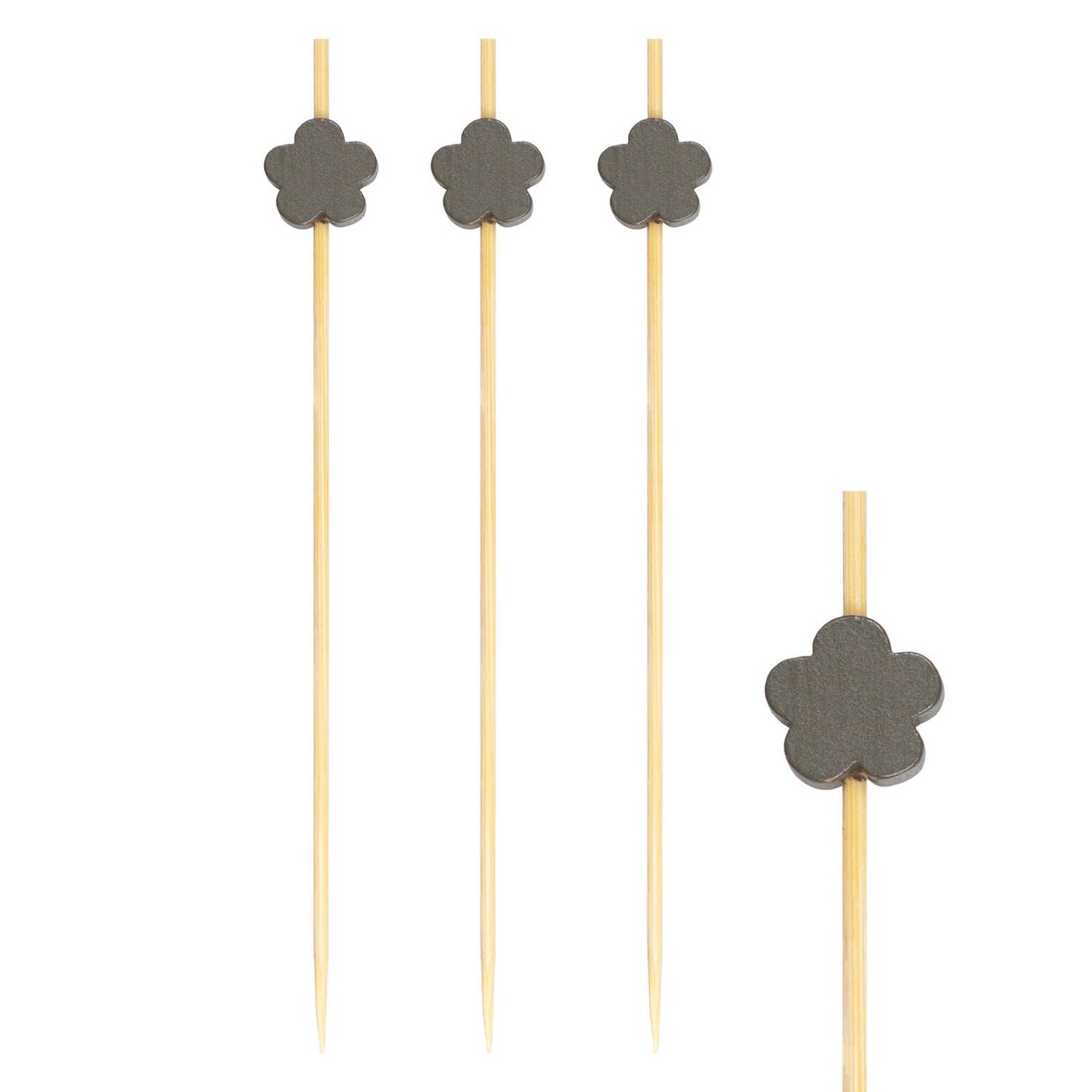 200x Fingerfood Spieße "Blume" aus Bambus 12cm