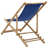 thumbnail of vidaXL Liegestuhl Bambus und Canvas Marineblau