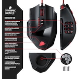 thumbnail of Titanwolf Gaming-Maus kabelgebunden 1000 dpi, USB MMO Mouse mit 16400dpi, 18 programmierbare Tasten, Gewichte