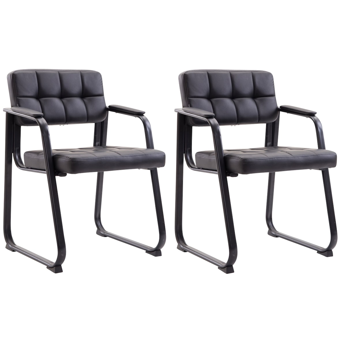 Lot de 2 chaises Canada en Similicuir Noir