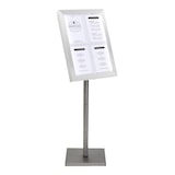 thumbnail of Securit® VisionStable - Ensemble Inox Pied & Socle Universel pour Présentoir Menu VisionClair, GlassStar, 125cm