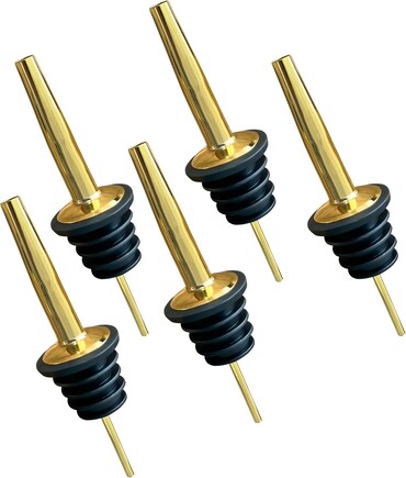 Ausgießer für Flaschen aus Edelstahl in Gold - 5er Set