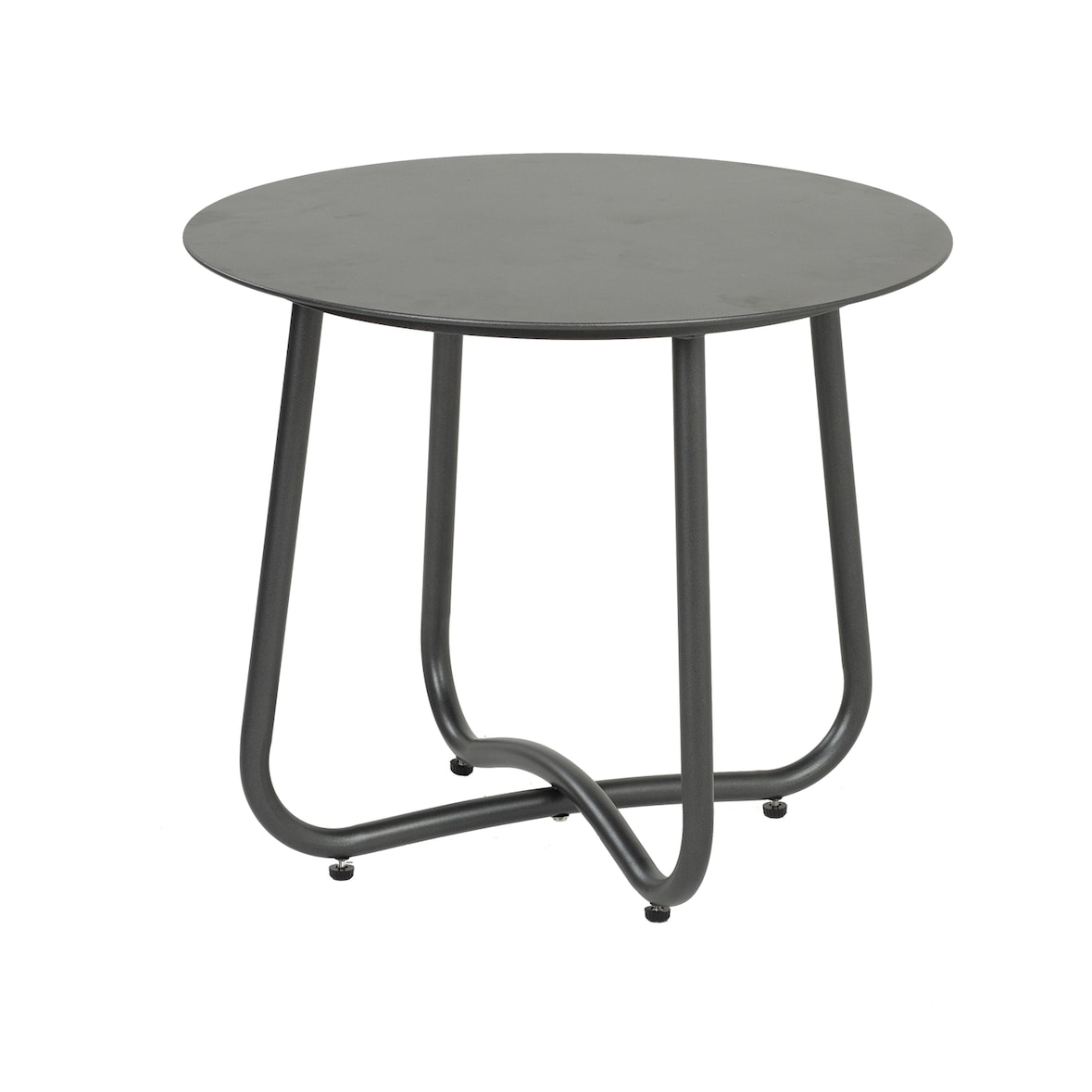 Mesa auxiliar para exterior, con tacos de goma, Aluminio, Color Antracita, 60 x 51cm alto