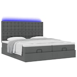 thumbnail of vidaXL Ottoman-Bett mit Matratzen & LEDs Dunkelgrau 160x200 cm Stoff