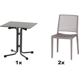 thumbnail of SIENA GARDEN Urban Lights Set 3teilig Square Stuhl gastrotauglich taupe mit Tisch Sola 65x65