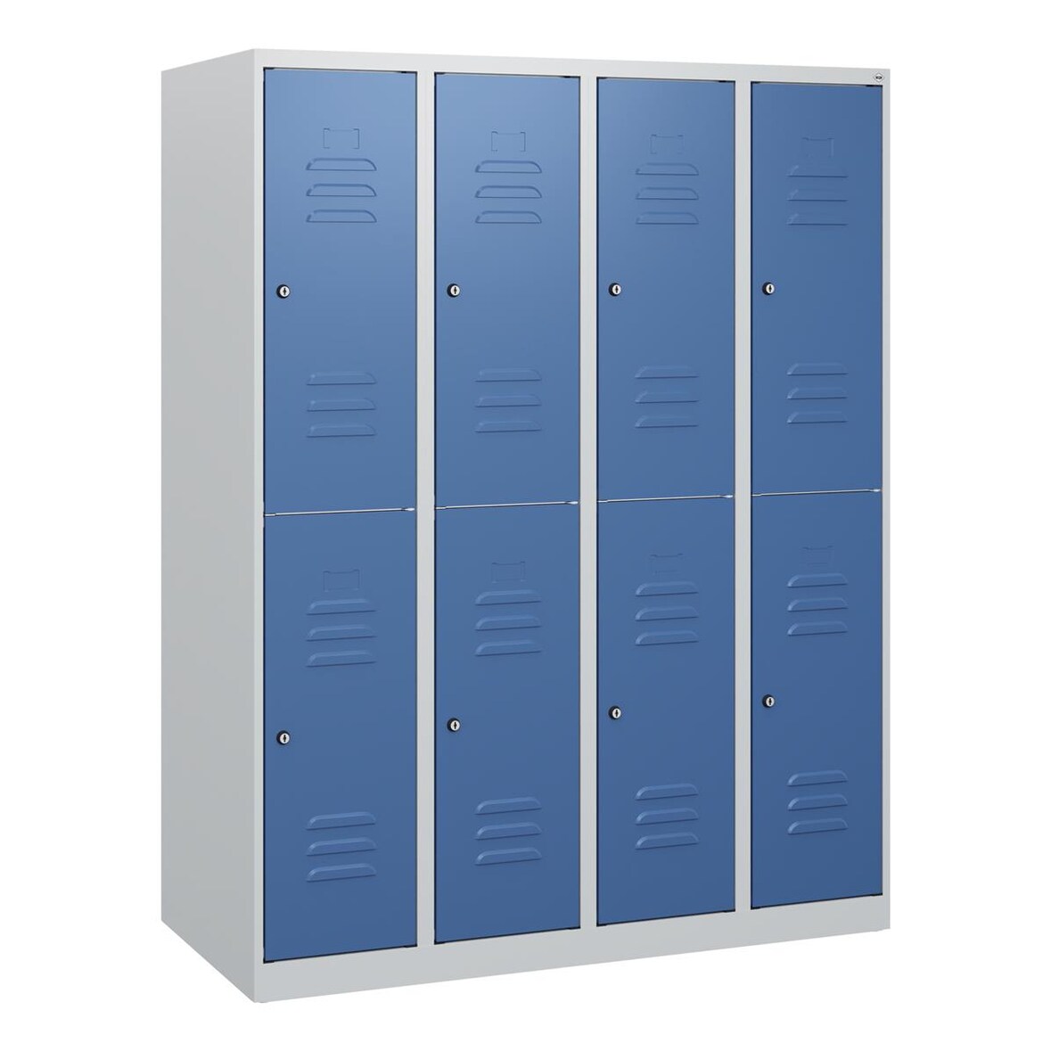 C+P Doppelstock-Spind Classic PLUS, 4 Abteile, 1530x1200x500mm, 7035/5023