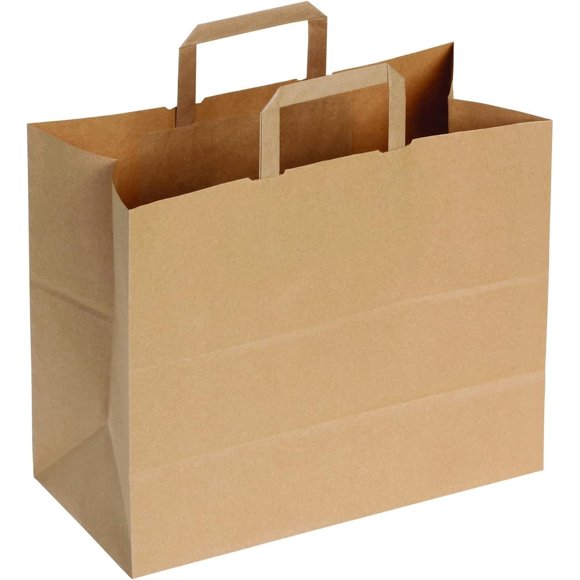 DeinPack Umweltschonende Papier Tragetaschen 50 x braune Papiertragetasche 32 x 18 x 26 cm