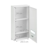 thumbnail of Relaxdays Medizinschrank, abschließbar, 3 Fächer, Stahl, HBT: 60 x 30 x 12 cm, Medikamentenschrank, Arzneischrank, weiß