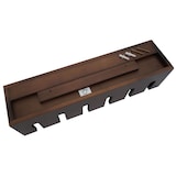 thumbnail of Wijnrek HWC-P21, glas/fleshouder Wandbarrek voor 4 flessen/6 glazen hout FSC®-gecertificeerd 12x48x12cm ~ bruin