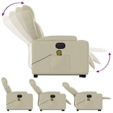thumbnail of vidaXL Massagesessel mit Aufstehhilfe Elektrisch Creme Kunstleder
