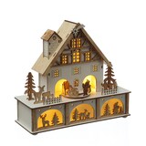 thumbnail of LED Weihnachtshaus mit Musik und drehendem Karussell Spieluhr H: 25cm