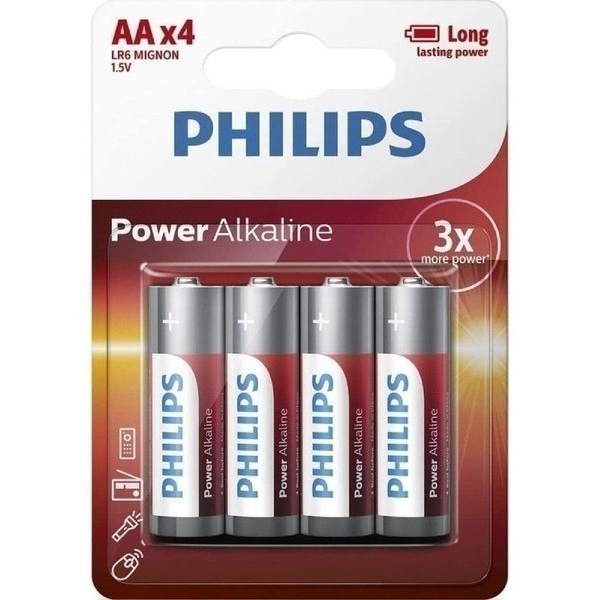 Philips pila AA alkaline lr6 blister 4 unidades