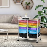 thumbnail of COSTWAY Carrito Rodante con 12 Cajones Apilables, Carrito de Cajones, Contenedor Rodante con Marco de Metal y Estante