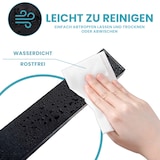 thumbnail of CHEFGASTRO Magnetleiste magnetische Messerleiste Messerhalter aus Metall, HxBxT 4x40x1,5cm, Inkl. 3 schwarze Haken, Schwarz, zum Kleben oder Schrauben