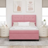 thumbnail of vidaXL Boxspringbett mit Matratze mit Kopfteil Rosa 140 x 190 cm Samt