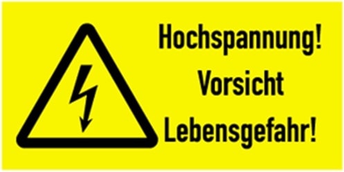 Aufkleber Hochspannung! Vorsicht Lebensgefahr!, Kombischild, Folie, 300x200 mm