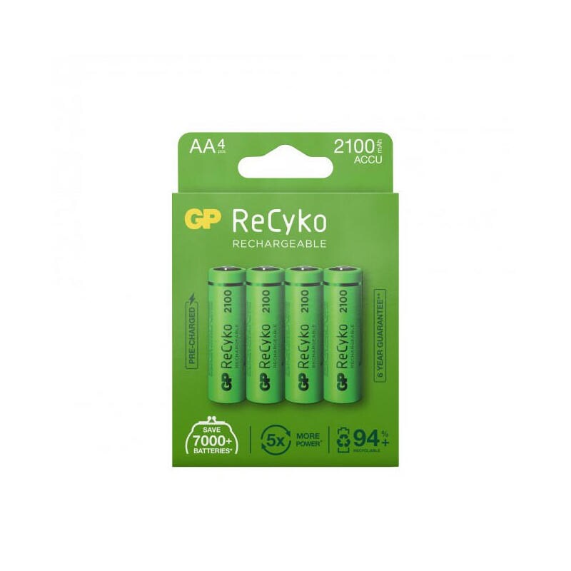 1X4 Gp Recyko + Nimh Aa 2100Mah Akku, sofort einsatzbereit